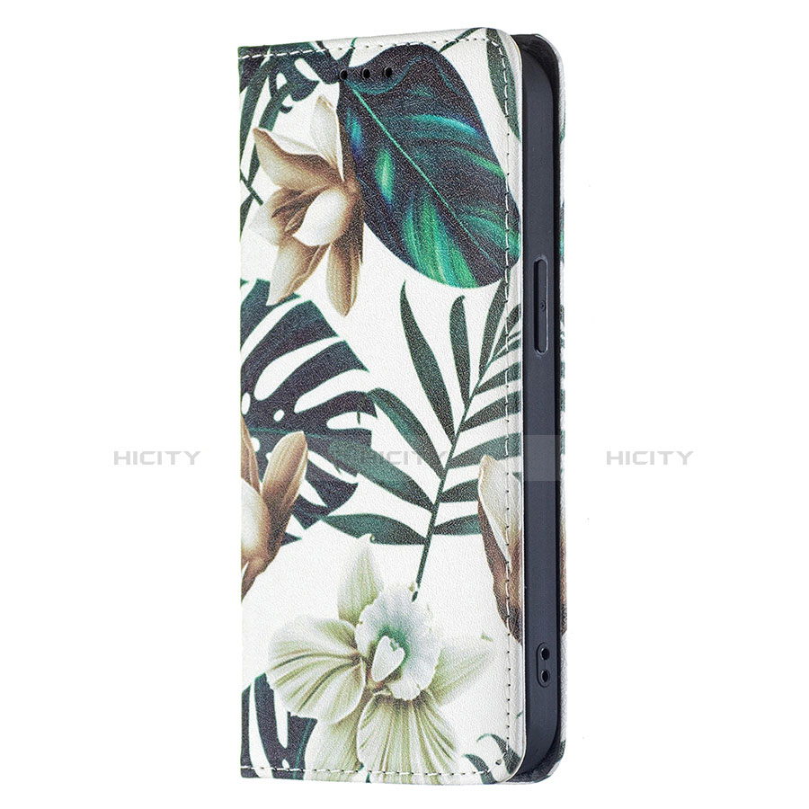 Handytasche Stand Schutzhülle Flip Leder Hülle Blumen für Apple iPhone 13 Mini Plusfarbig