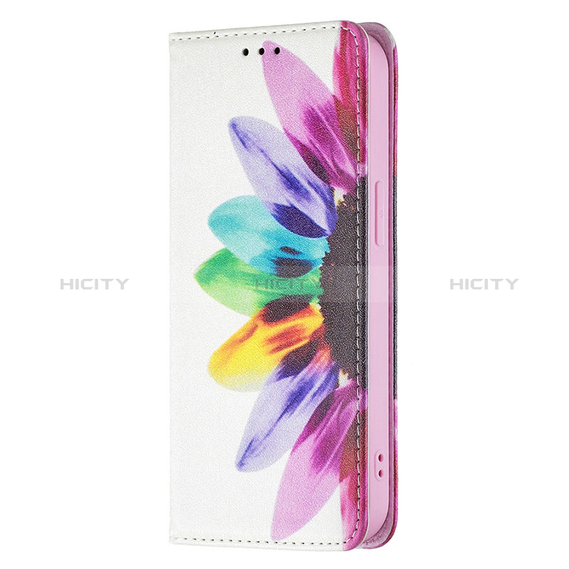 Handytasche Stand Schutzhülle Flip Leder Hülle Blumen für Apple iPhone 15 Plus Bunt