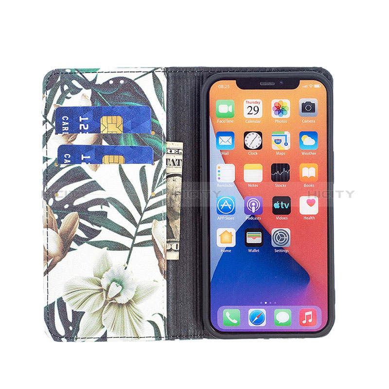 Handytasche Stand Schutzhülle Flip Leder Hülle Blumen für Apple iPhone 15 Plusfarbig