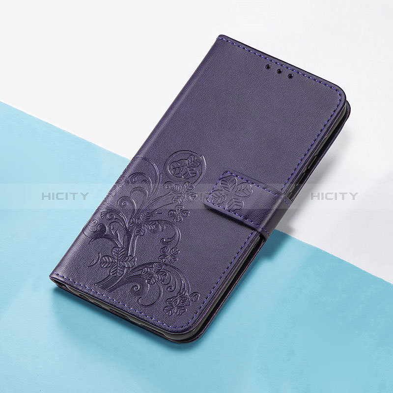 Handytasche Stand Schutzhülle Flip Leder Hülle Blumen für Google Pixel 4 Violett Plus