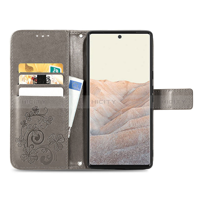 Handytasche Stand Schutzhülle Flip Leder Hülle Blumen für Google Pixel 6 5G groß