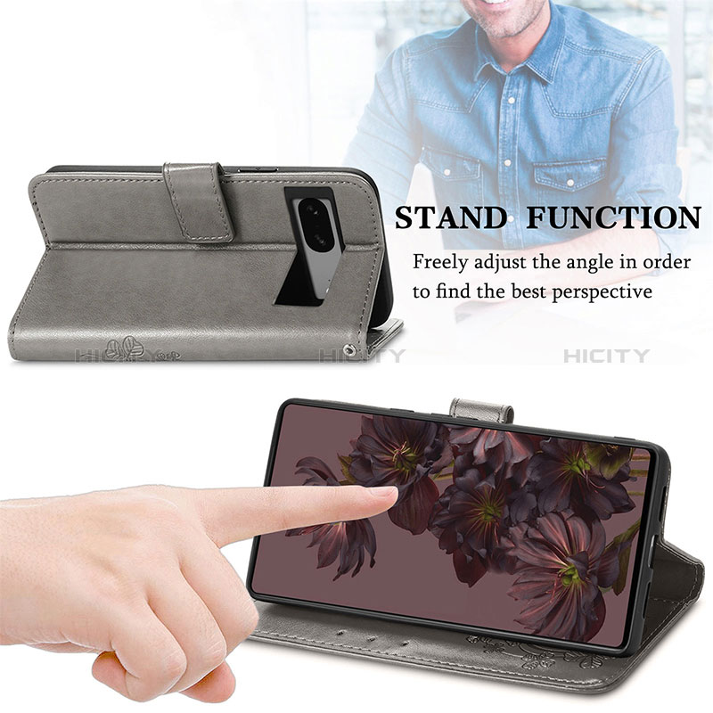 Handytasche Stand Schutzhülle Flip Leder Hülle Blumen für Google Pixel 7 5G