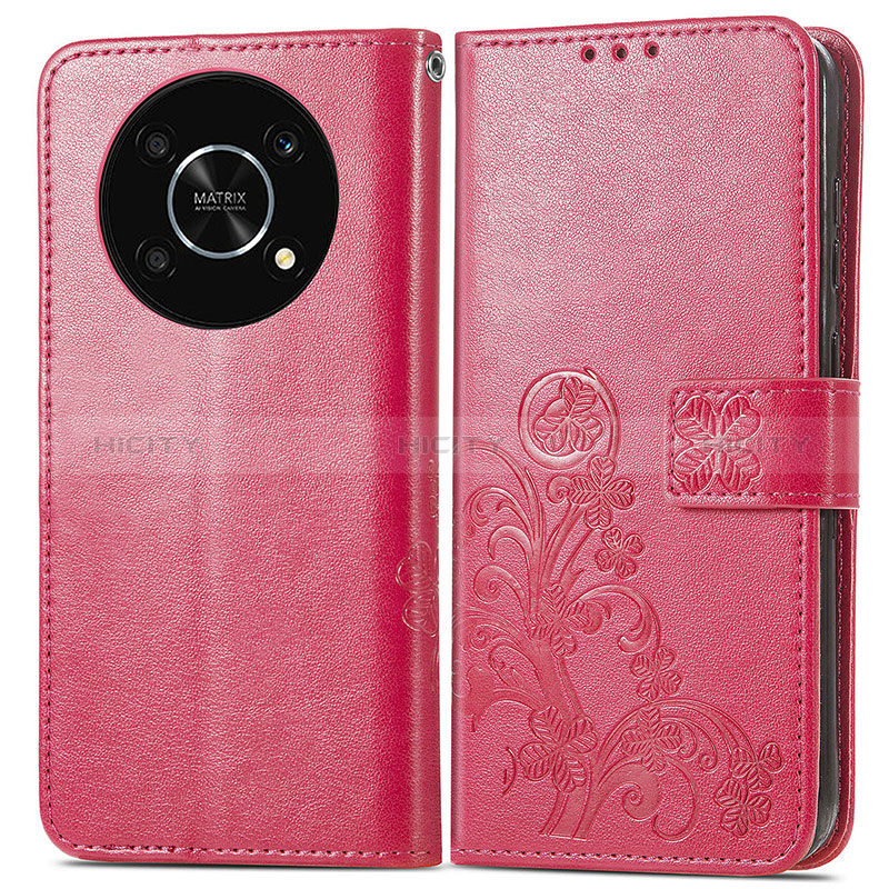 Handytasche Stand Schutzhülle Flip Leder Hülle Blumen für Huawei Enjoy 50 Pro Pink Plus