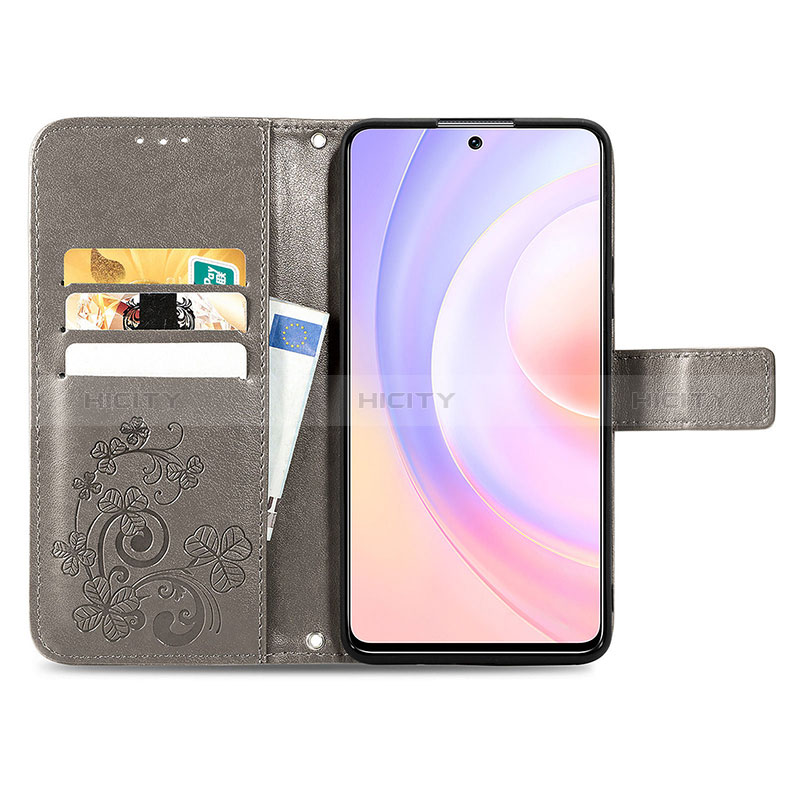 Handytasche Stand Schutzhülle Flip Leder Hülle Blumen für Huawei Honor 50 SE 5G