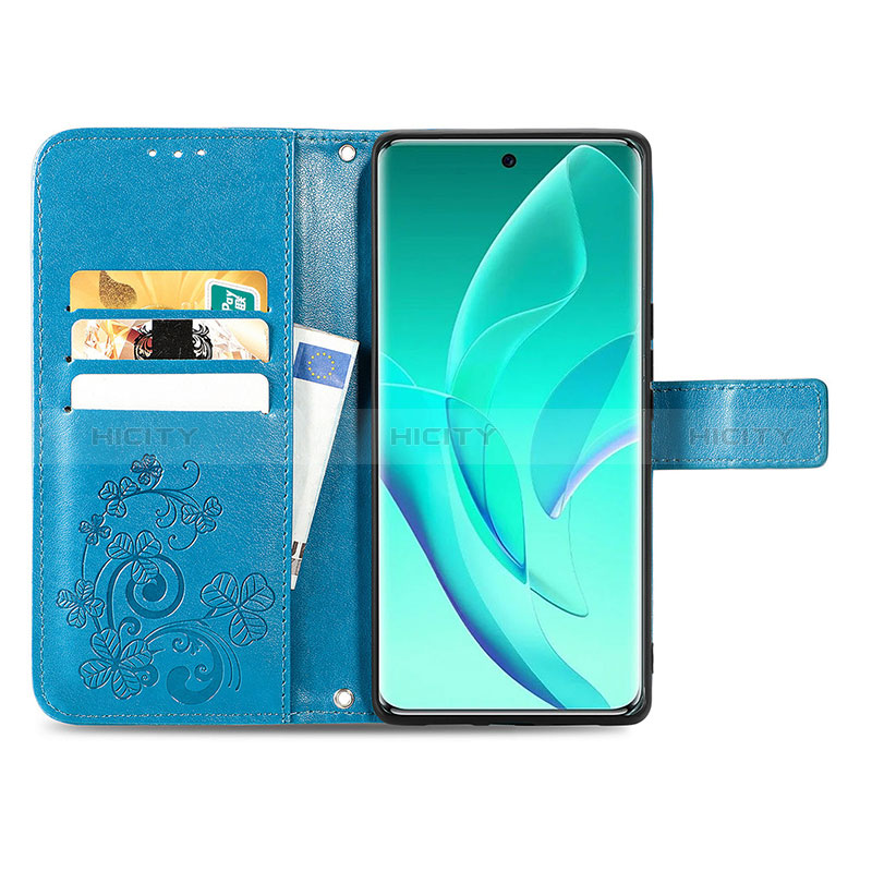 Handytasche Stand Schutzhülle Flip Leder Hülle Blumen für Huawei Honor 60 Pro 5G groß