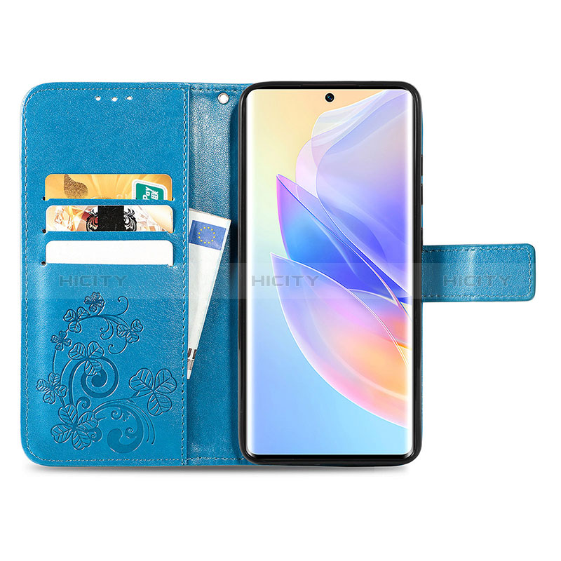 Handytasche Stand Schutzhülle Flip Leder Hülle Blumen für Huawei Honor 60 SE 5G