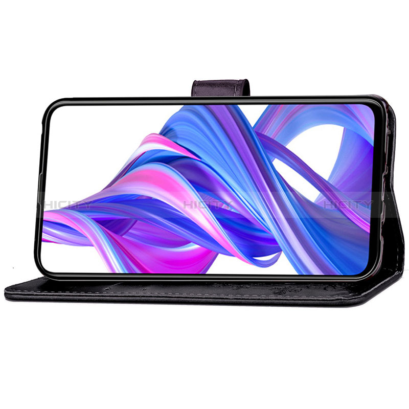 Handytasche Stand Schutzhülle Flip Leder Hülle Blumen für Huawei Honor 9X groß