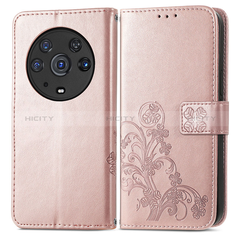 Handytasche Stand Schutzhülle Flip Leder Hülle Blumen für Huawei Honor Magic3 Pro 5G Rosegold Plus