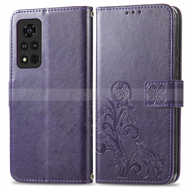 Handytasche Stand Schutzhülle Flip Leder Hülle Blumen für Huawei Honor V40 5G