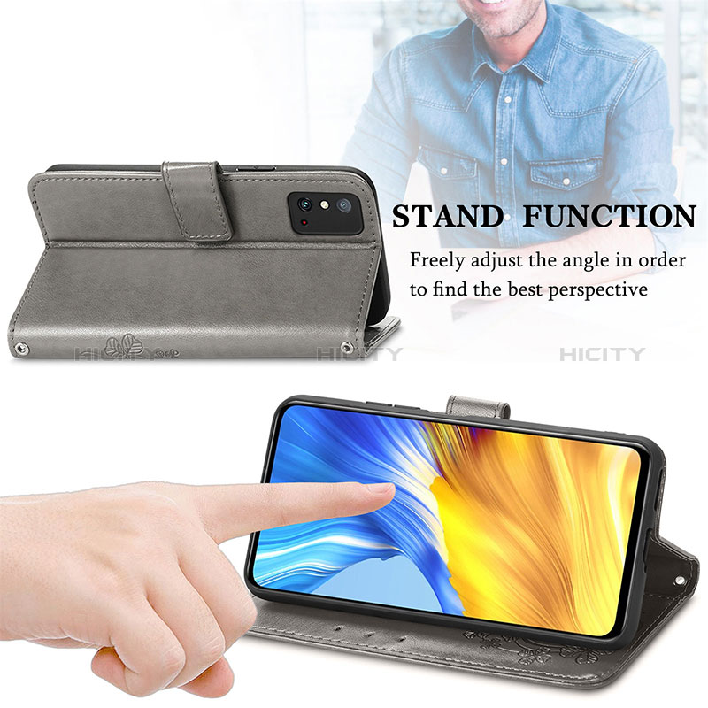 Handytasche Stand Schutzhülle Flip Leder Hülle Blumen für Huawei Honor X10 Max 5G