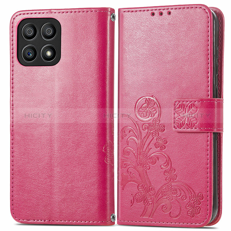 Handytasche Stand Schutzhülle Flip Leder Hülle Blumen für Huawei Honor X30i Pink Plus