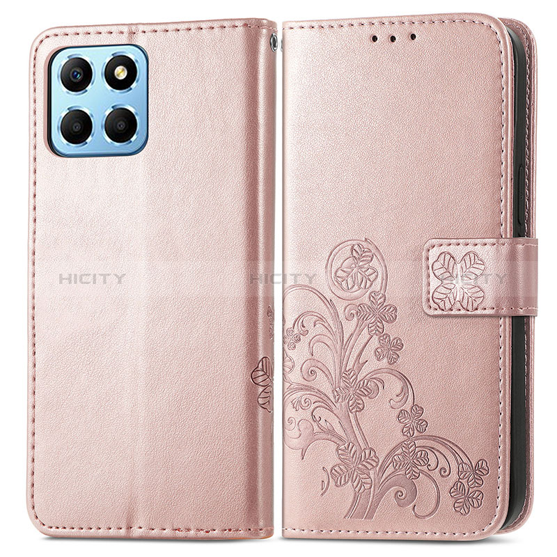 Handytasche Stand Schutzhülle Flip Leder Hülle Blumen für Huawei Honor X6 5G