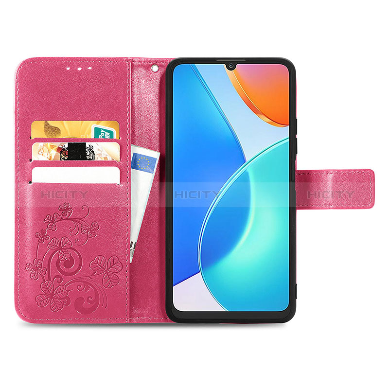 Handytasche Stand Schutzhülle Flip Leder Hülle Blumen für Huawei Honor X7 groß