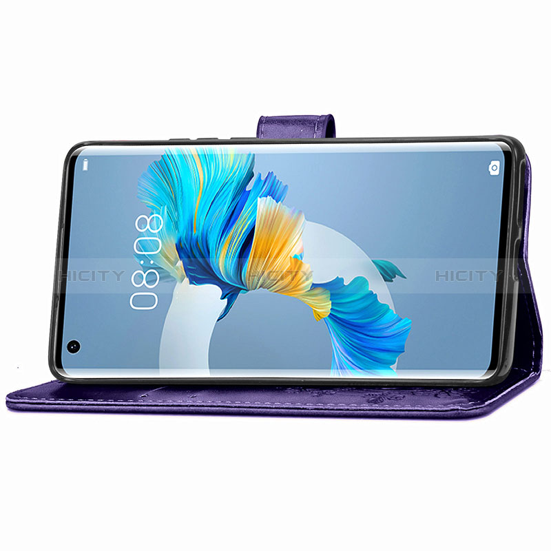 Handytasche Stand Schutzhülle Flip Leder Hülle Blumen für Huawei Mate 40