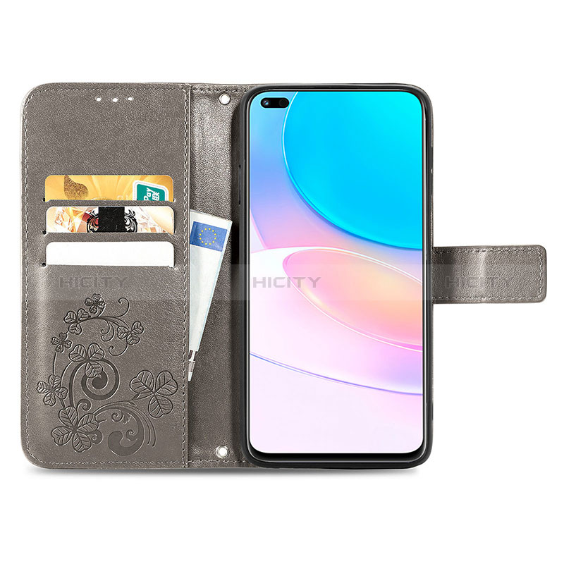 Handytasche Stand Schutzhülle Flip Leder Hülle Blumen für Huawei Nova 8i