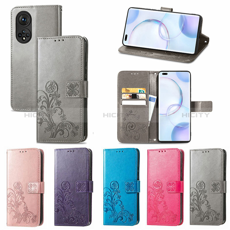 Handytasche Stand Schutzhülle Flip Leder Hülle Blumen für Huawei Nova 9 Pro groß