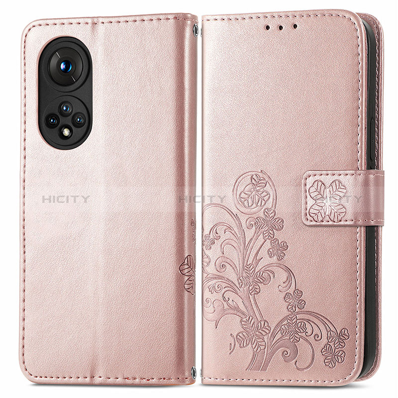 Handytasche Stand Schutzhülle Flip Leder Hülle Blumen für Huawei Nova 9 Pro Rosegold Plus