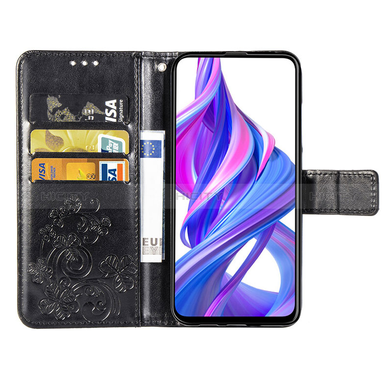 Handytasche Stand Schutzhülle Flip Leder Hülle Blumen für Huawei P Smart Z (2019) groß