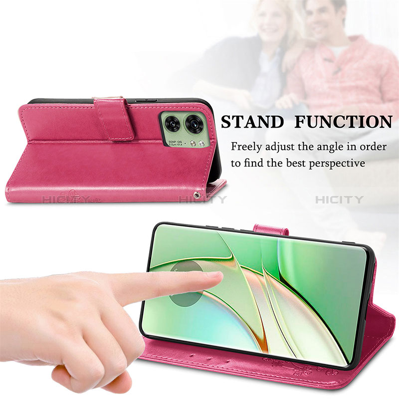 Handytasche Stand Schutzhülle Flip Leder Hülle Blumen für Motorola Moto Edge (2023) 5G