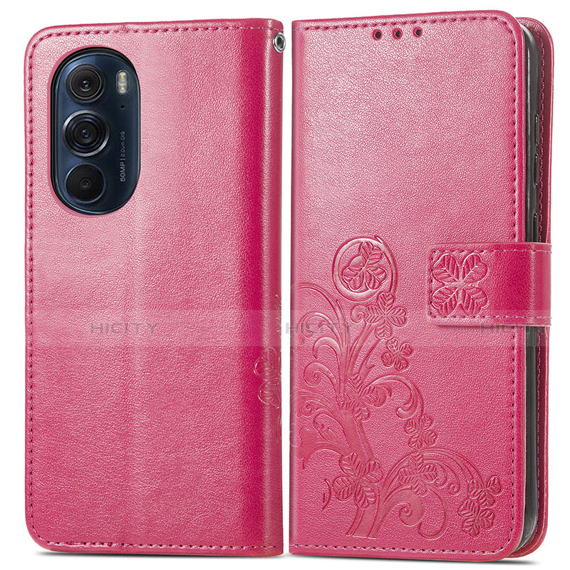 Handytasche Stand Schutzhülle Flip Leder Hülle Blumen für Motorola Moto Edge 30 Pro 5G Rot