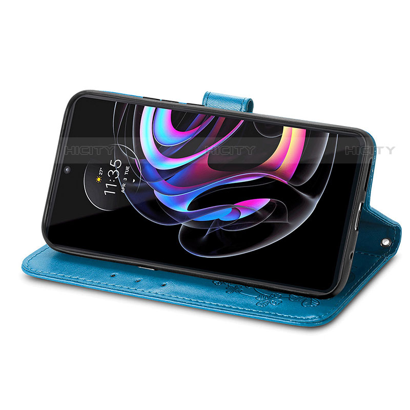 Handytasche Stand Schutzhülle Flip Leder Hülle Blumen für Motorola Moto Edge S Pro 5G