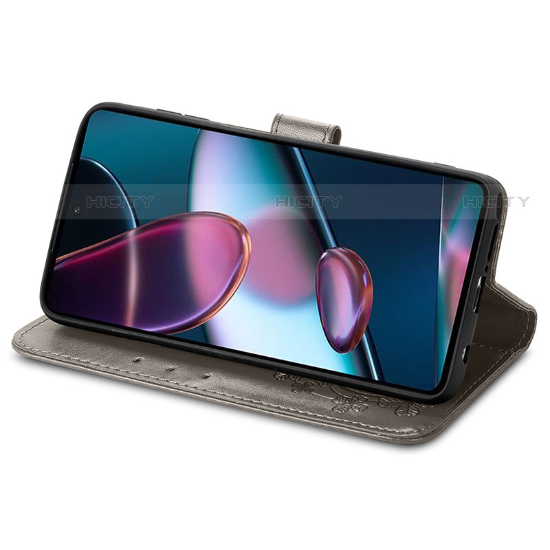 Handytasche Stand Schutzhülle Flip Leder Hülle Blumen für Motorola Moto Edge X30 5G