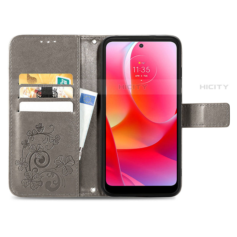 Handytasche Stand Schutzhülle Flip Leder Hülle Blumen für Motorola Moto G Play (2023)