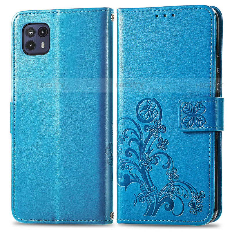 Handytasche Stand Schutzhülle Flip Leder Hülle Blumen für Motorola Moto G50 5G Blau Plus