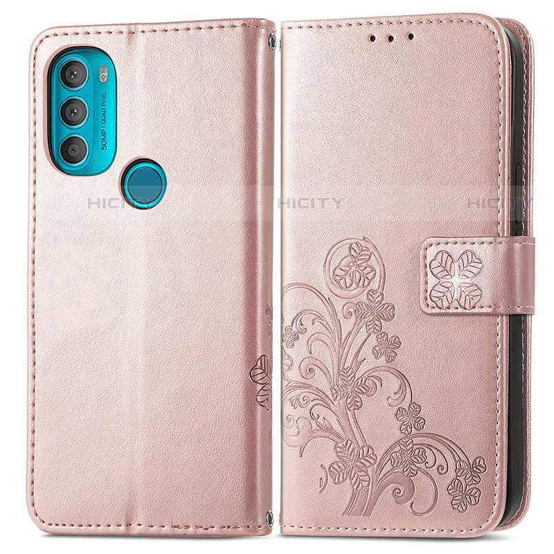 Handytasche Stand Schutzhülle Flip Leder Hülle Blumen für Motorola Moto G71 5G