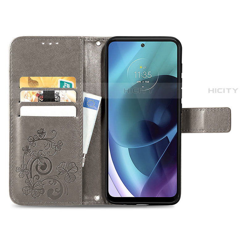 Handytasche Stand Schutzhülle Flip Leder Hülle Blumen für Motorola Moto G71 5G