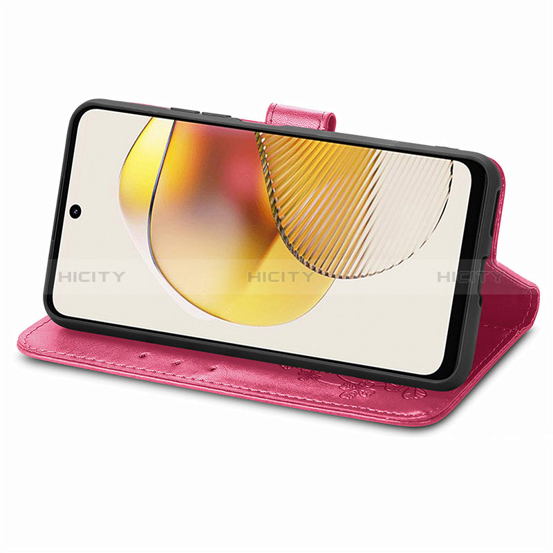 Handytasche Stand Schutzhülle Flip Leder Hülle Blumen für Motorola Moto G73 5G groß