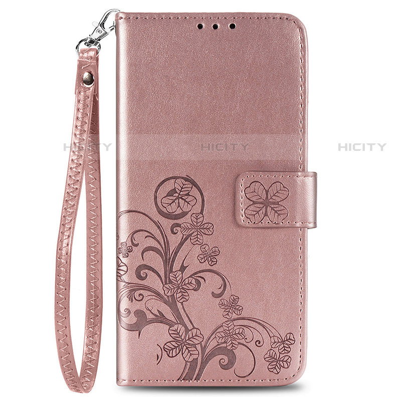 Handytasche Stand Schutzhülle Flip Leder Hülle Blumen für Motorola Moto One Fusion Plus Rosa