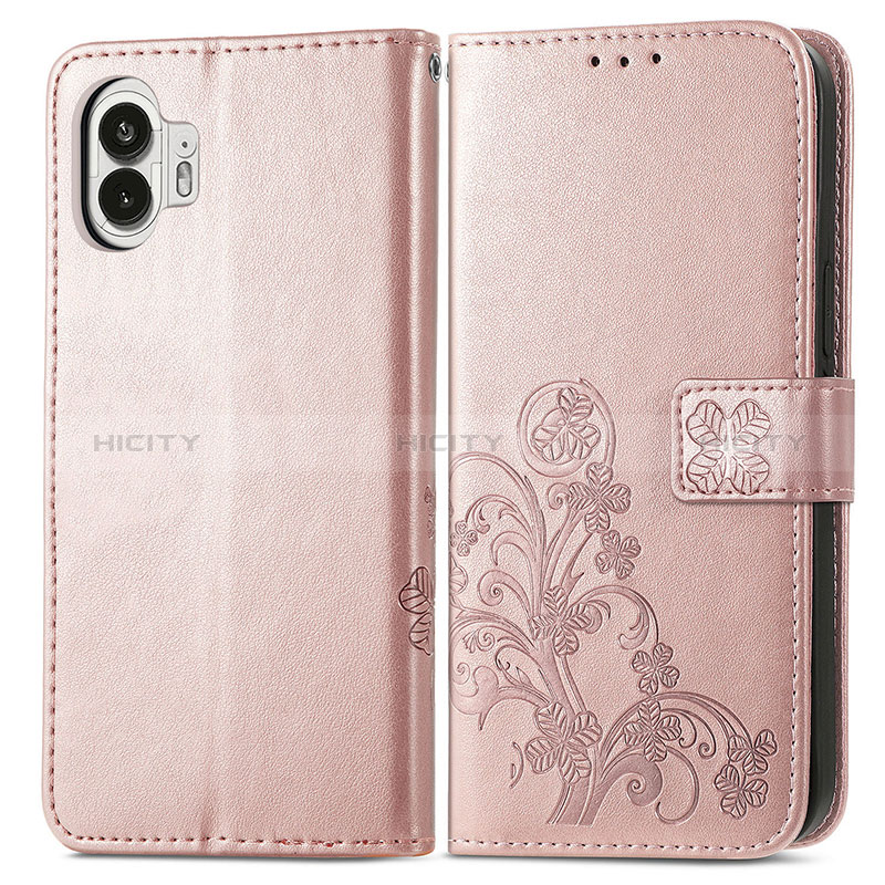 Handytasche Stand Schutzhülle Flip Leder Hülle Blumen für Nothing Phone 2 groß