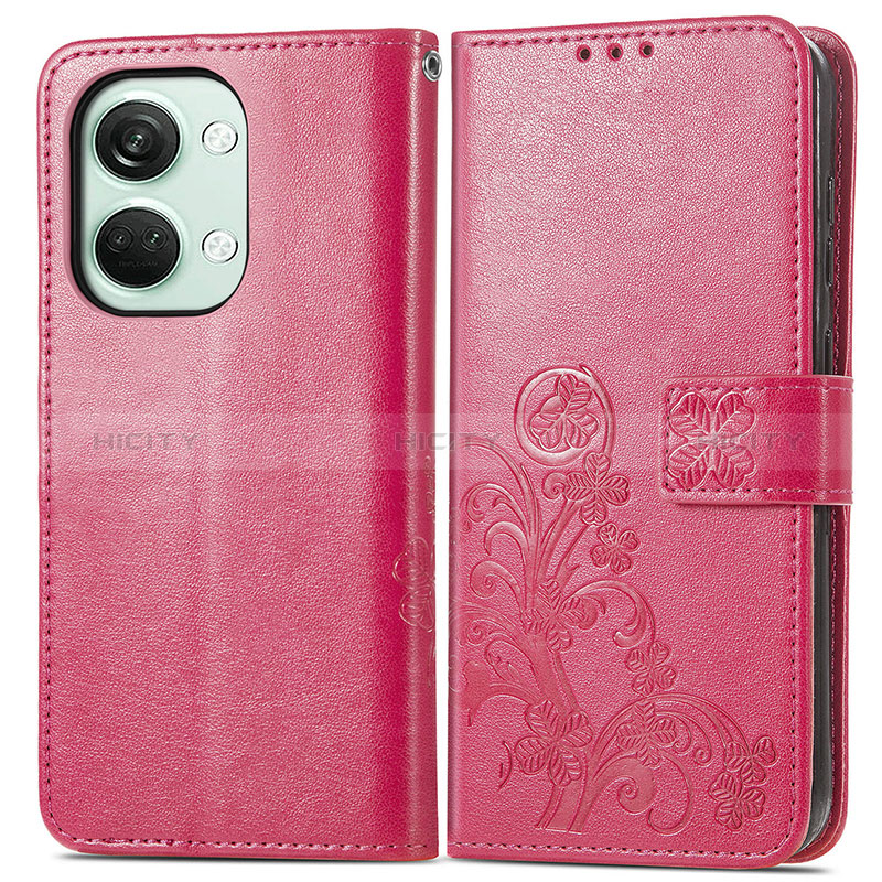 Handytasche Stand Schutzhülle Flip Leder Hülle Blumen für OnePlus Nord 3 5G Pink