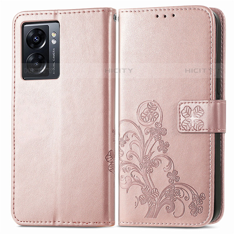 Handytasche Stand Schutzhülle Flip Leder Hülle Blumen für OnePlus Nord N300 5G Rosa