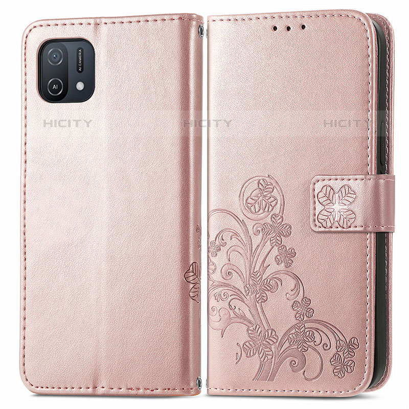 Handytasche Stand Schutzhülle Flip Leder Hülle Blumen für Oppo A16e Rosa Plus