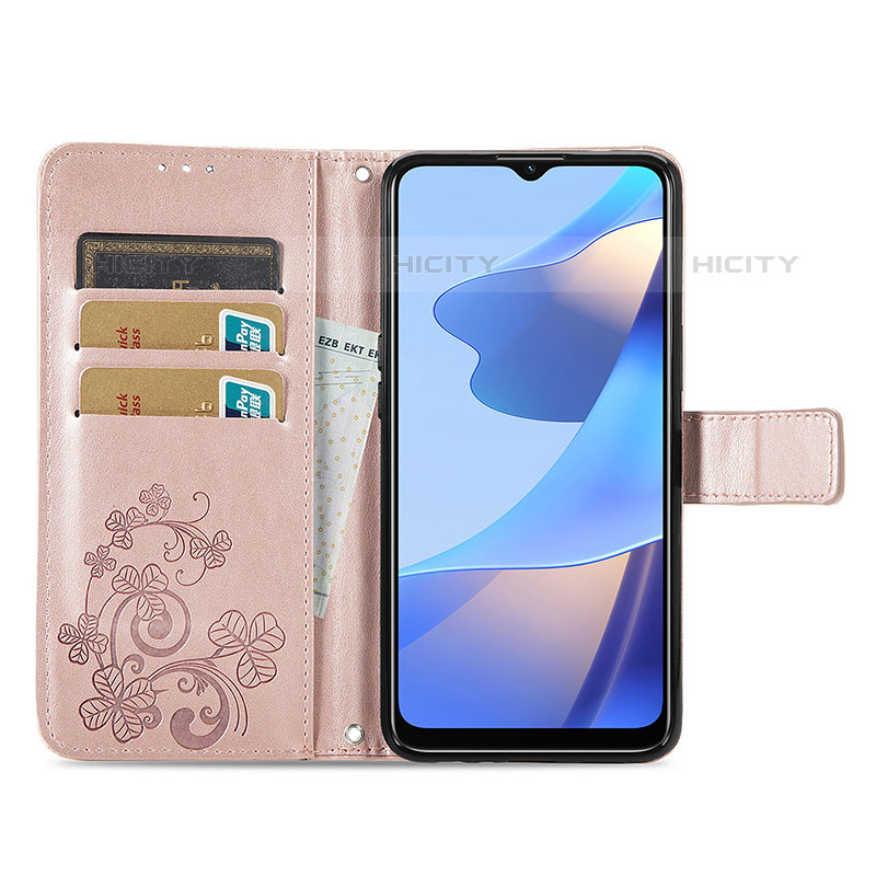 Handytasche Stand Schutzhülle Flip Leder Hülle Blumen für Oppo A54s