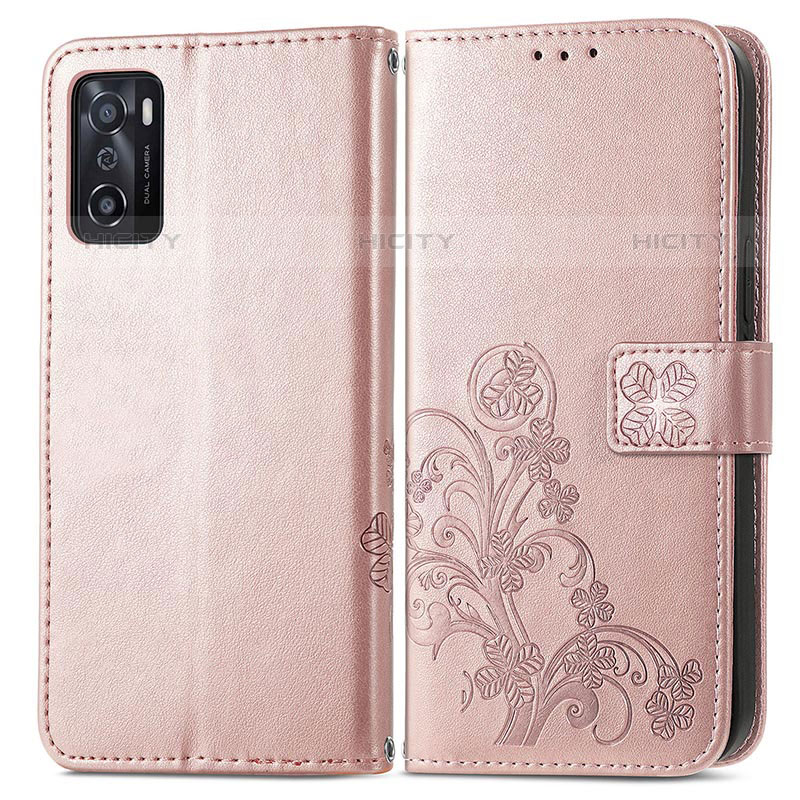 Handytasche Stand Schutzhülle Flip Leder Hülle Blumen für Oppo A55S 5G