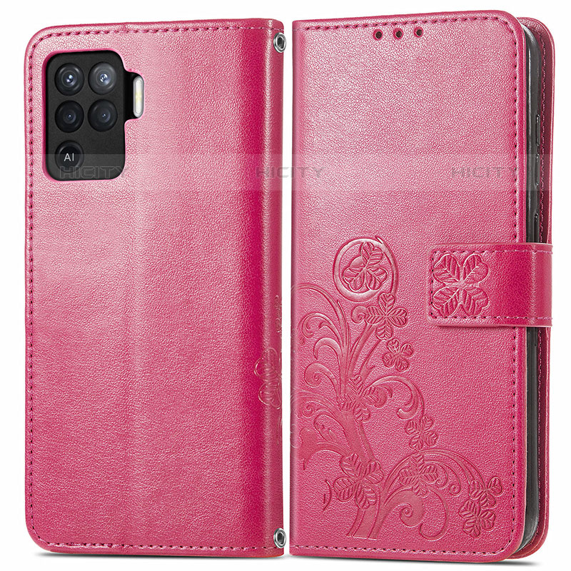 Handytasche Stand Schutzhülle Flip Leder Hülle Blumen für Oppo A94 4G groß