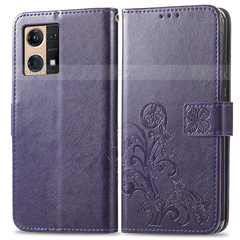 Handytasche Stand Schutzhülle Flip Leder Hülle Blumen für Oppo F21 Pro 4G