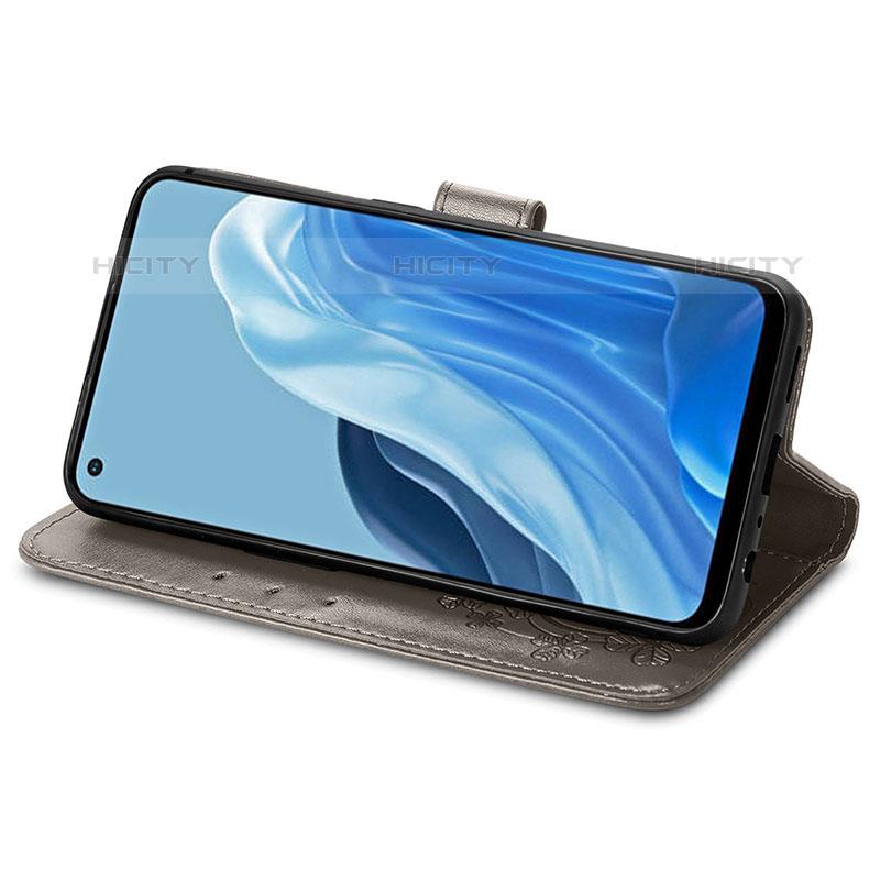 Handytasche Stand Schutzhülle Flip Leder Hülle Blumen für Oppo F21 Pro 4G