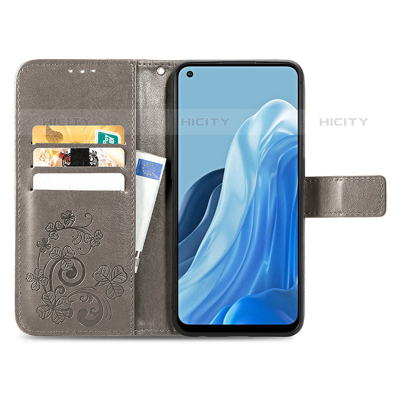 Handytasche Stand Schutzhülle Flip Leder Hülle Blumen für Oppo Reno8 4G groß