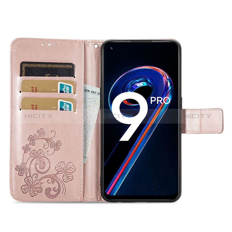 Handytasche Stand Schutzhülle Flip Leder Hülle Blumen für Realme 9 Pro 5G groß