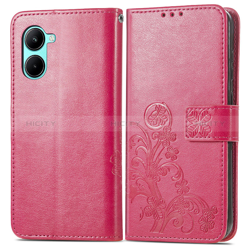 Handytasche Stand Schutzhülle Flip Leder Hülle Blumen für Realme C33 (2023) Pink