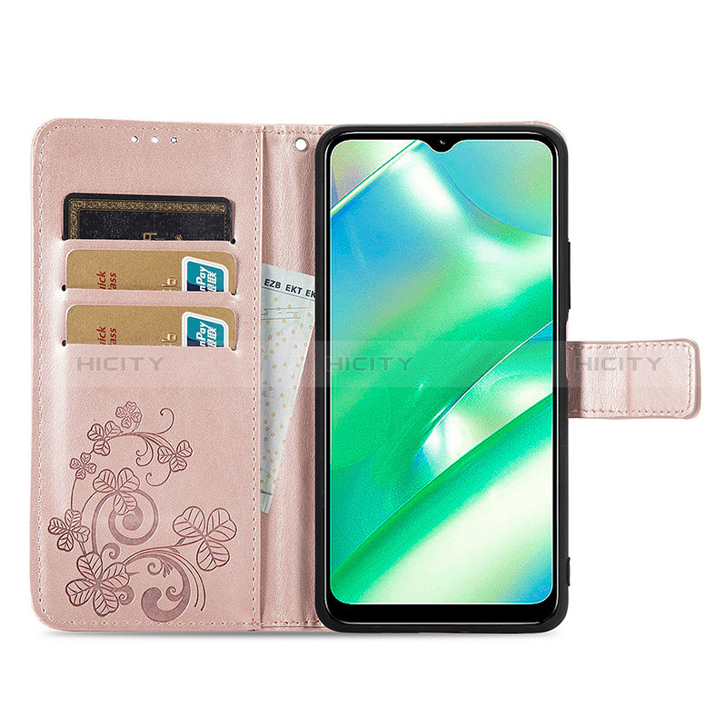 Handytasche Stand Schutzhülle Flip Leder Hülle Blumen für Realme C33