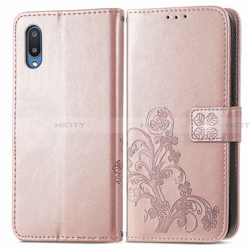 Handytasche Stand Schutzhülle Flip Leder Hülle Blumen für Samsung Galaxy A02 groß