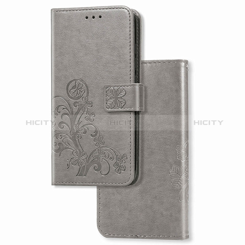 Handytasche Stand Schutzhülle Flip Leder Hülle Blumen für Samsung Galaxy A12 5G Grau