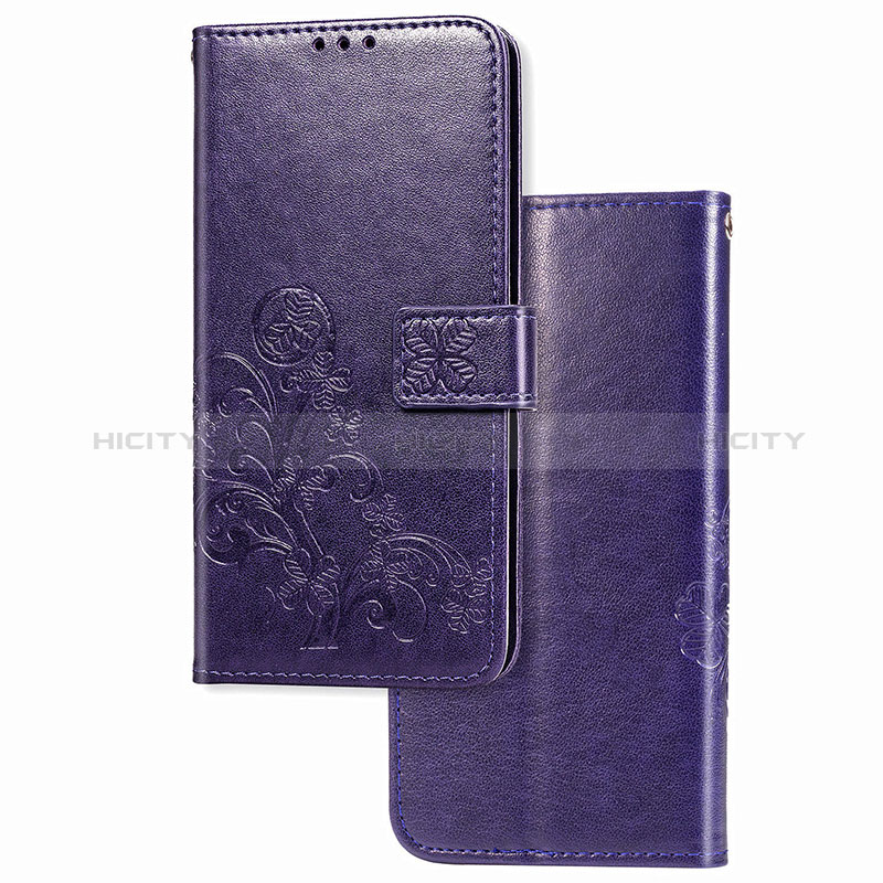 Handytasche Stand Schutzhülle Flip Leder Hülle Blumen für Samsung Galaxy A12 Violett