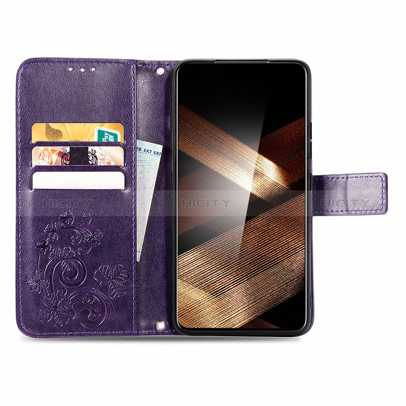 Handytasche Stand Schutzhülle Flip Leder Hülle Blumen für Samsung Galaxy A15 4G groß