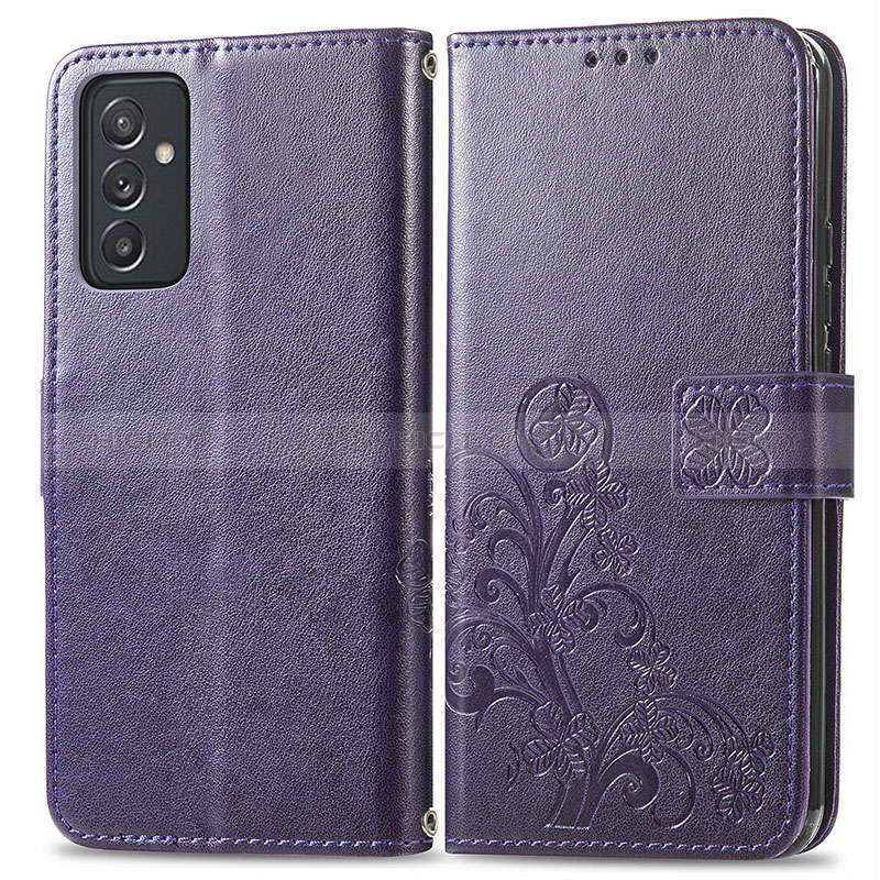 Handytasche Stand Schutzhülle Flip Leder Hülle Blumen für Samsung Galaxy A15 5G Violett Plus